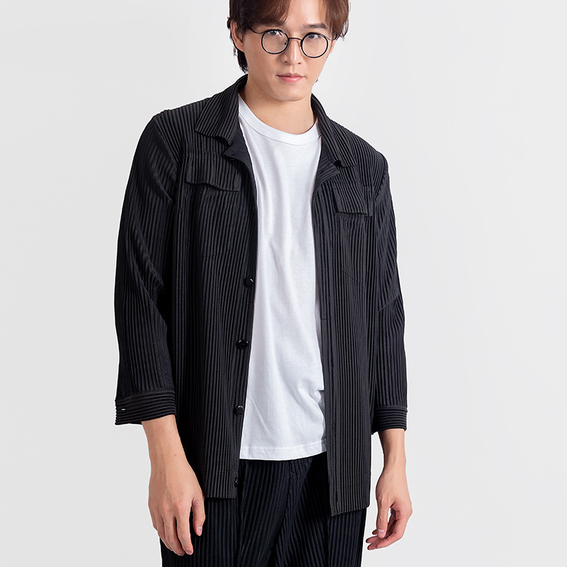 男士褶皱外套