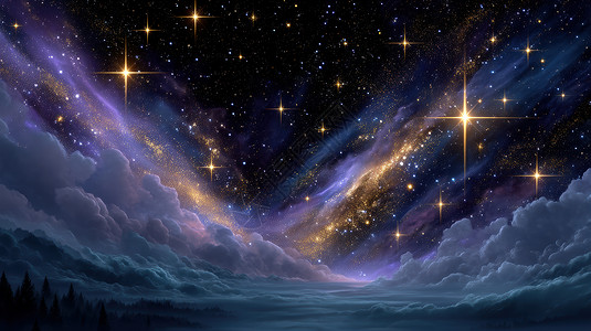 梦幻星空夜景