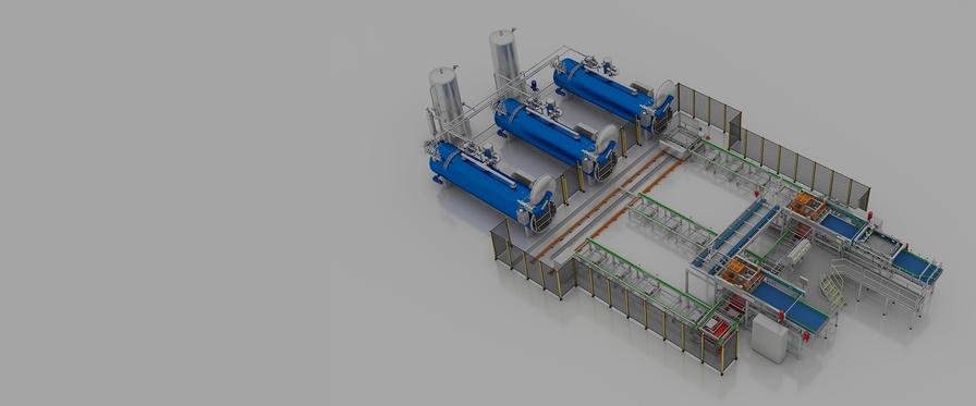 pet food sterilization turnkey automated retort line layout